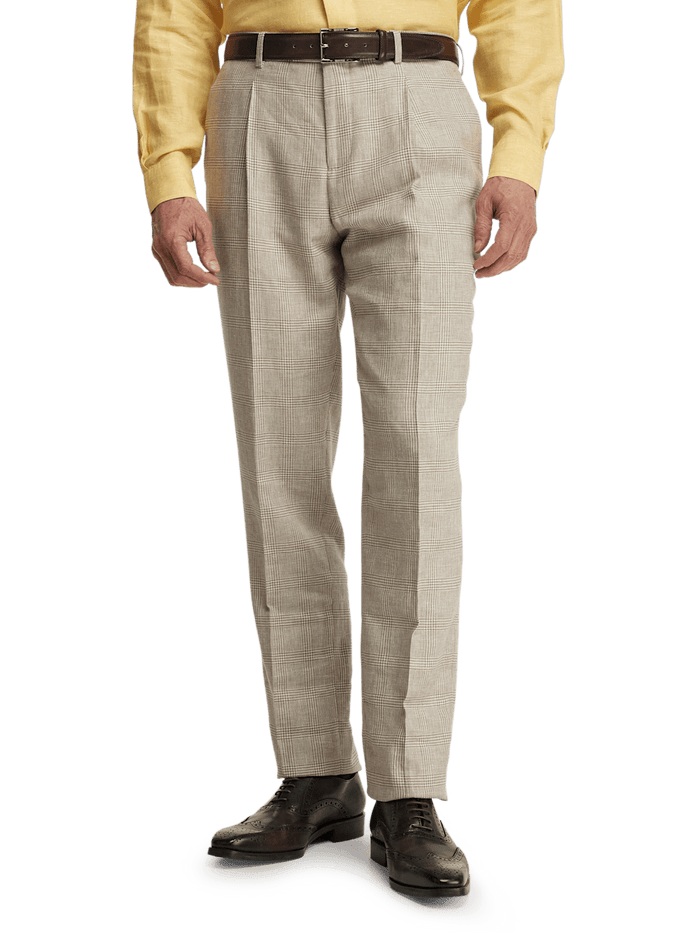 Alternate Image of Linen Blend Plaid Single Pleat Suit Pants-1
