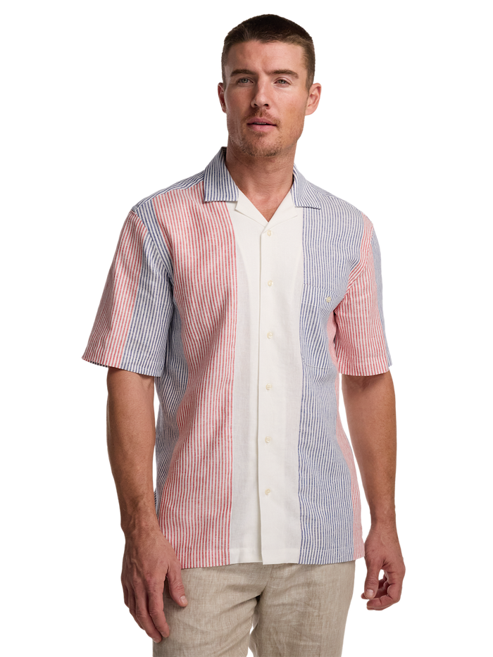 Alternate Image of Linen Blend Stripe Casual Shirt-1