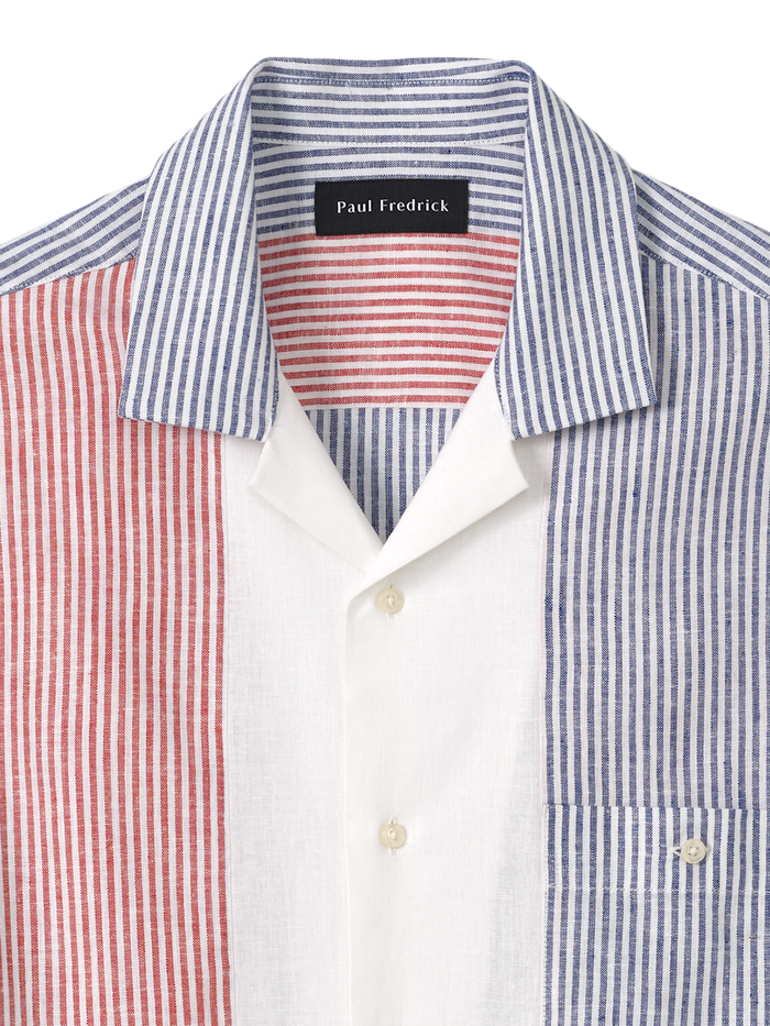 Alternate Image of Linen Blend Stripe Casual Shirt-5