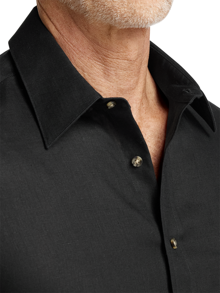 Linen Solid Casual Shirt - Black