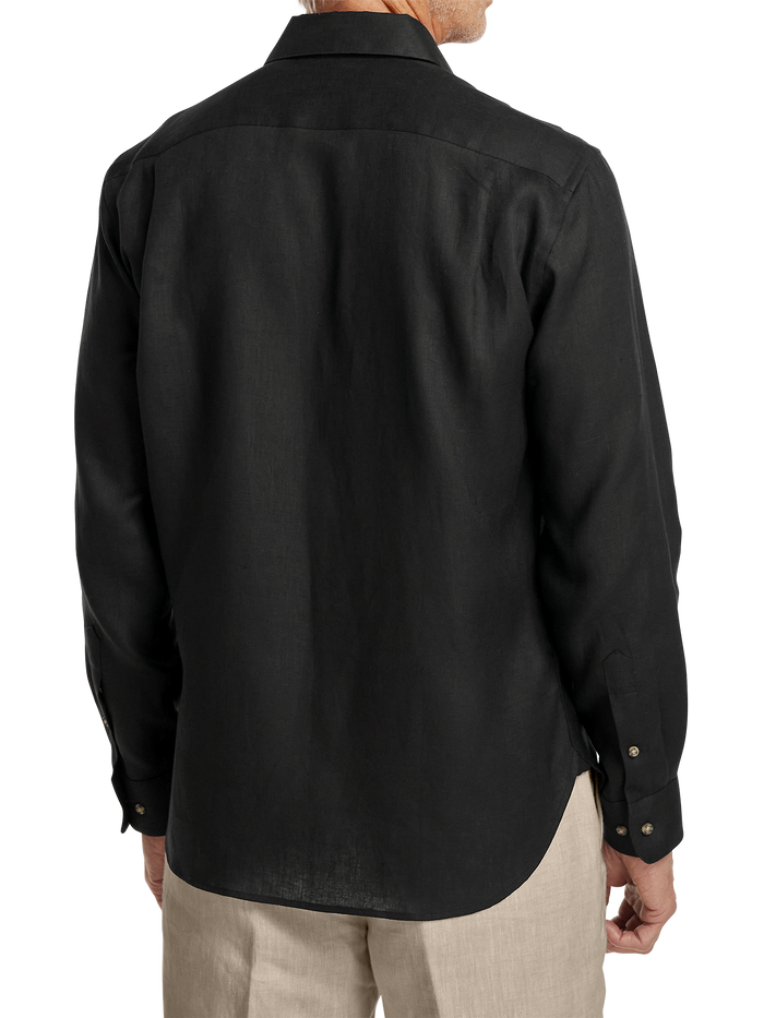 Linen Solid Casual Shirt - Black