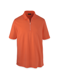 Product Image of Lyocell Blend Quarter Zip Polo-Rust