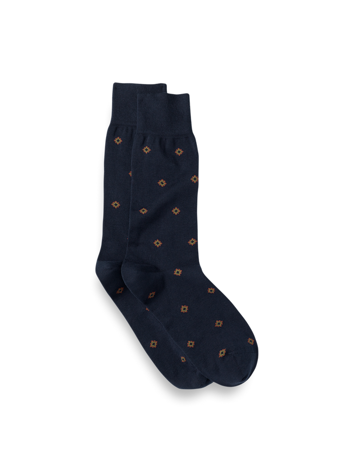Product Image of Medallion Cotton Blend Sock-Navy