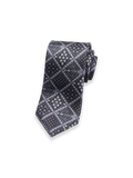 Product Image of Medallion Printed Italian Silk Tie-Black/Grey