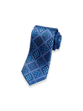 Product Image of Medallion Printed Italian Silk Tie-Blue/Purple