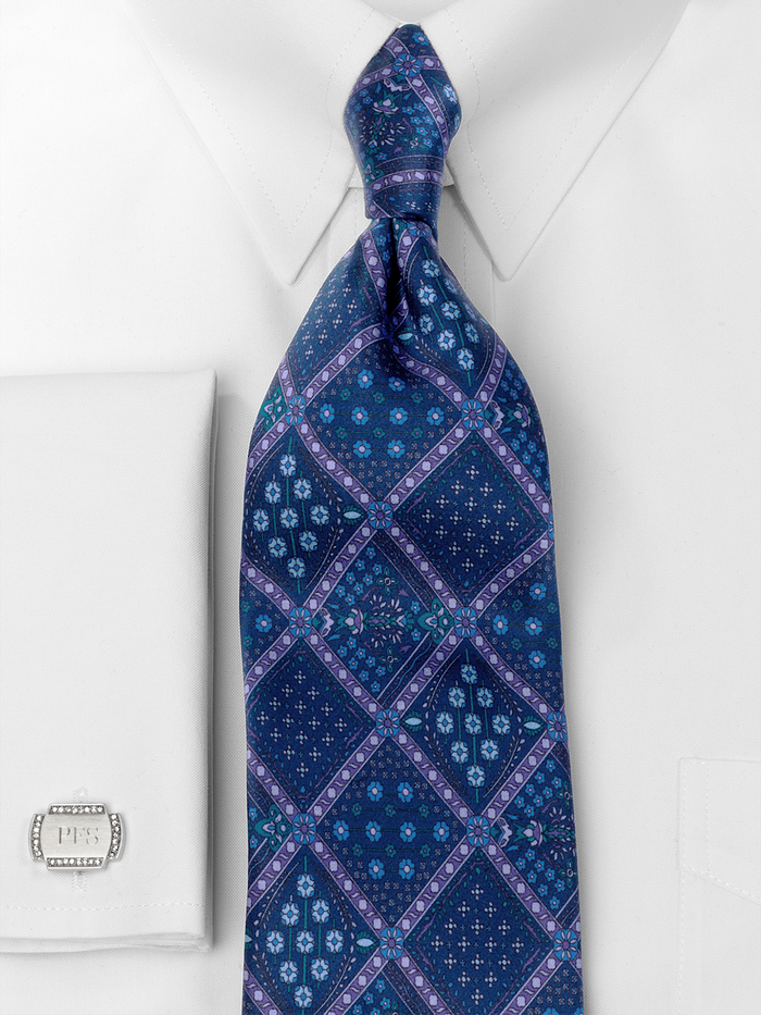 Alternate Image of Medallion Printed Italian Silk Tie-1