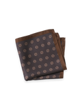Medallion Silk Pocket Square - Brown