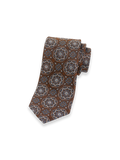 Product Image of Medallion Woven Silk Tie-Brown Multi