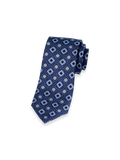 Product Image of Medallion Woven Silk Tie-Navy