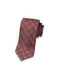 Product Image of Medallion Woven Silk Tie-Orange/Blue