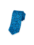 Medallion Woven Silk Tie - Teal