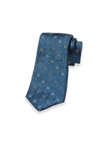 Product Image of Medallion Woven Silk Tie-Teal