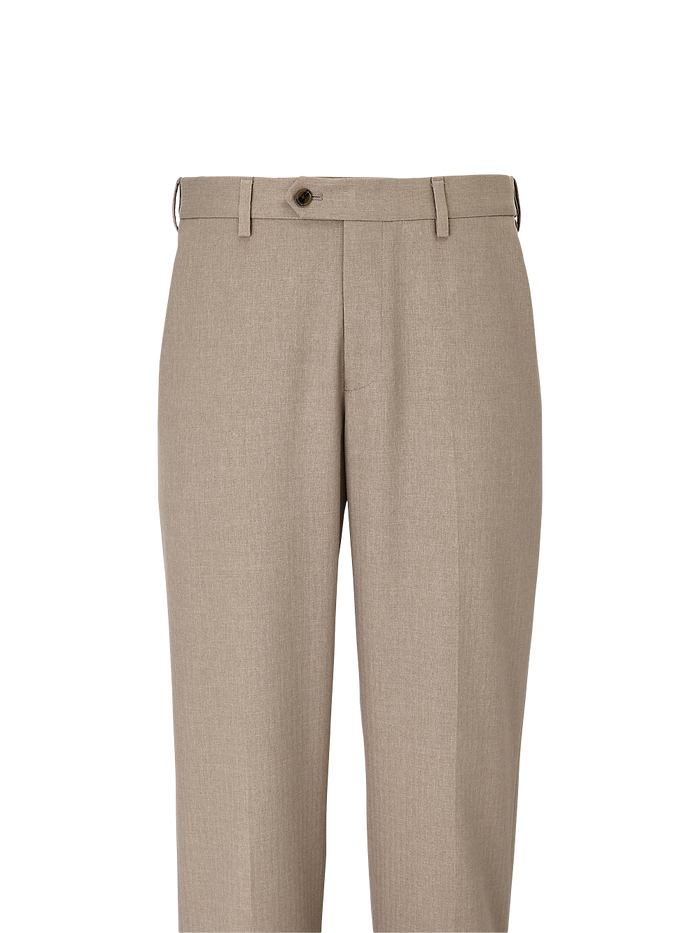Alternate Image of Microfiber Herringbone Flat Front Pants-1#model_flat front