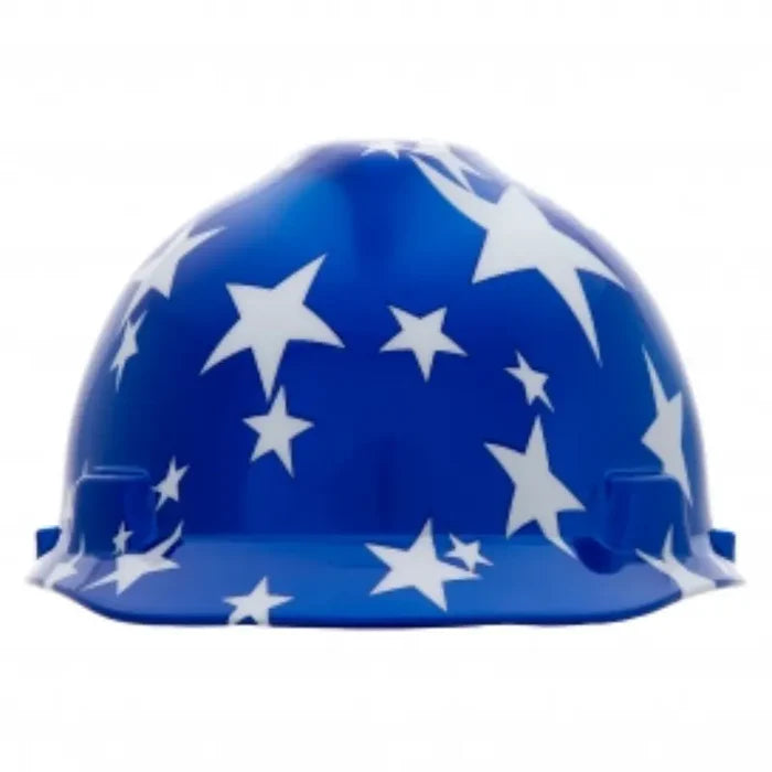 MSA® American Flag Hard Hat With 2 Eagles - V-Gard Brim