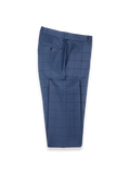 Product Image of Navy Wool Windowpane Flat Front Suit Pants-Navy
