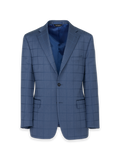 Product Image of Navy Wool Windowpane Single Breasted Notch Lapel Suit Jacket-Navy