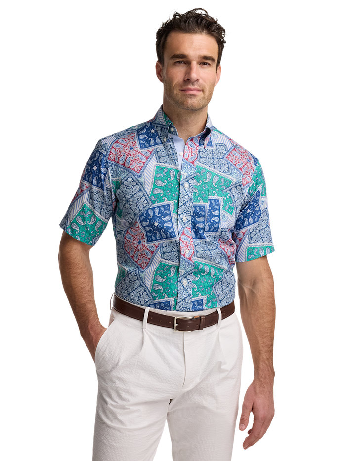 Alternate Image of Non-iron Cotton Bandana Dress Shirt With Contrast Trim-1