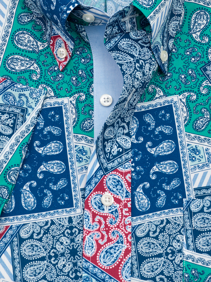 Alternate Image of Non-iron Cotton Bandana Dress Shirt With Contrast Trim-5