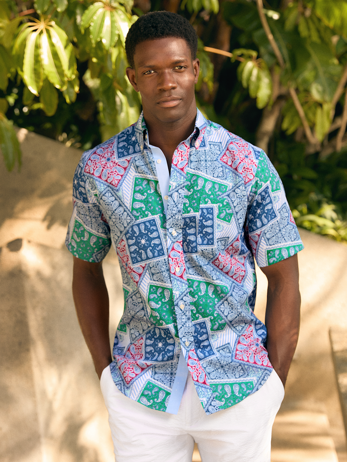 Alternate Image of Non-iron Cotton Bandana Dress Shirt With Contrast Trim-6