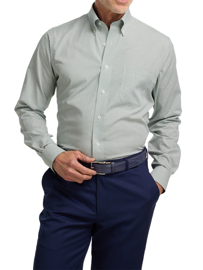 Alternate Image of Non-iron Cotton Check Dress Shirt With Contrast Trim-1