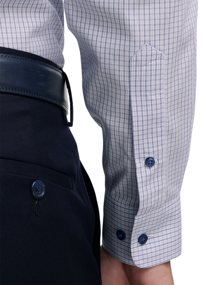 Alternate Image of Non-iron Cotton Check Dress Shirt With Contrast Trim-3