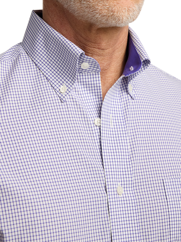 Alternate Image of Non-iron Cotton Check Dress Shirt With Contrast Trim-2