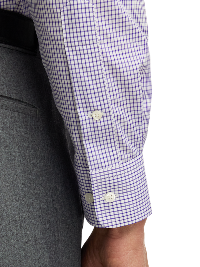 Alternate Image of Non-iron Cotton Check Dress Shirt With Contrast Trim-3