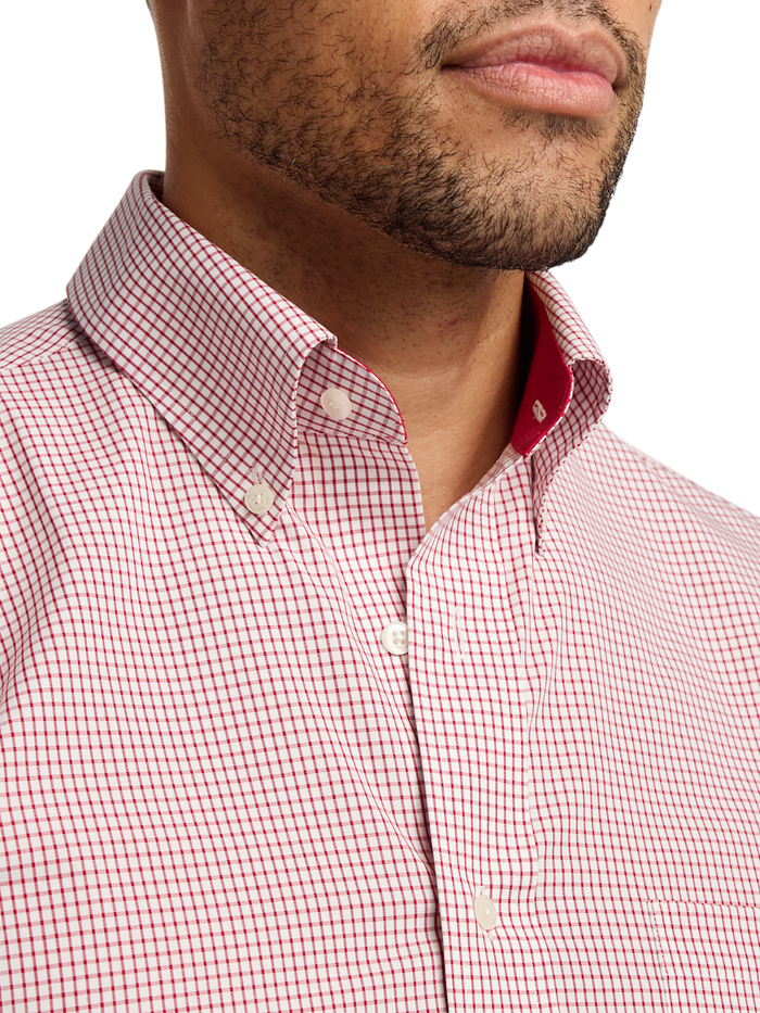 Alternate Image of Non-iron Cotton Check Dress Shirt With Contrast Trim-2