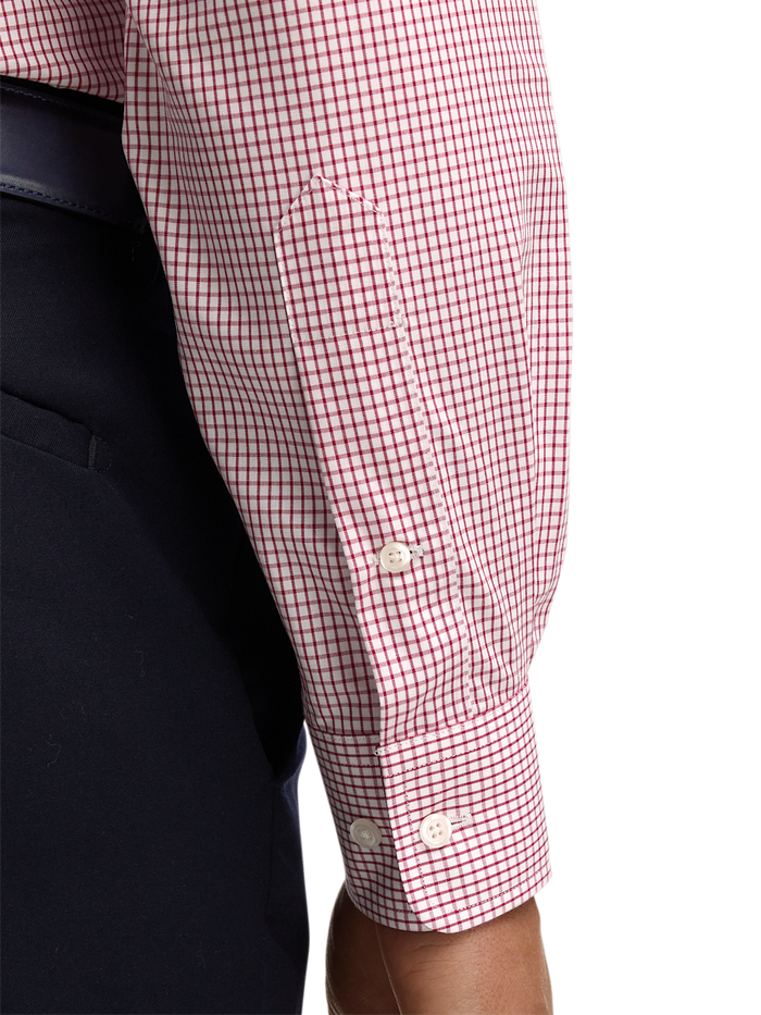 Alternate Image of Non-iron Cotton Check Dress Shirt With Contrast Trim-3