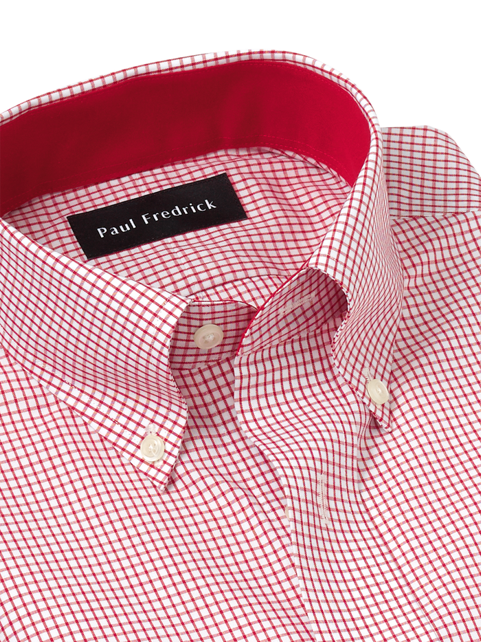 Alternate Image of Non-iron Cotton Check Dress Shirt With Contrast Trim-6