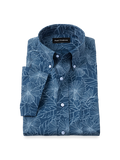Product Image of Non-iron Cotton Floral Dress Shirt-Navy/Teal