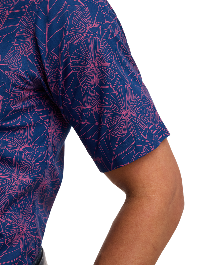 Alternate Image of Non-iron Cotton Floral Dress Shirt With Contrast Trim-3