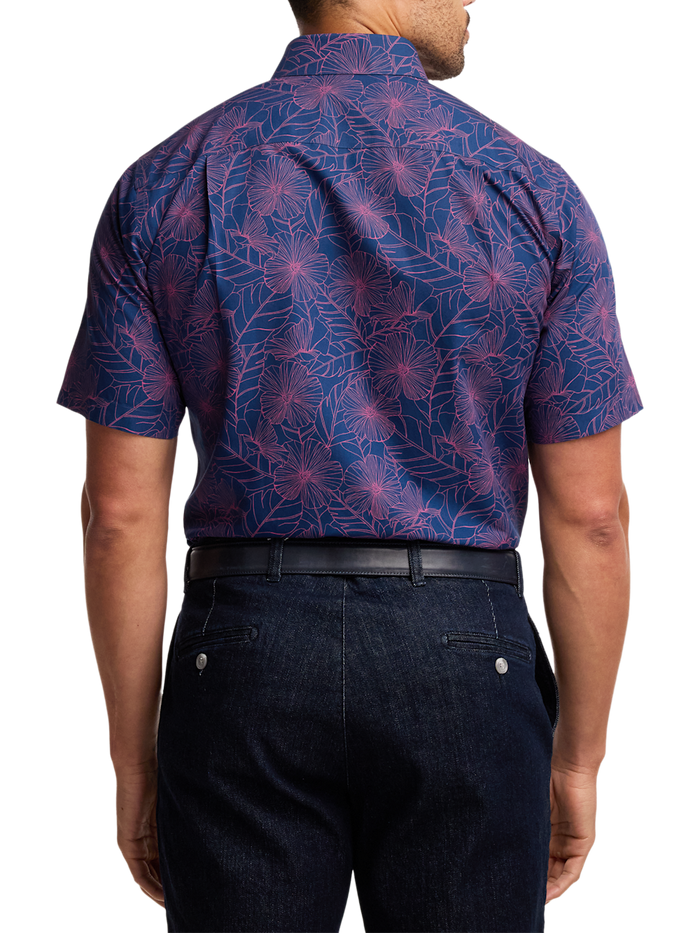 Alternate Image of Non-iron Cotton Floral Dress Shirt With Contrast Trim-4