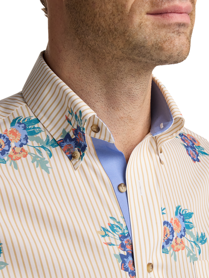 Alternate Image of Non-iron Cotton Floral Dress Shirt With Contrast Trim-2
