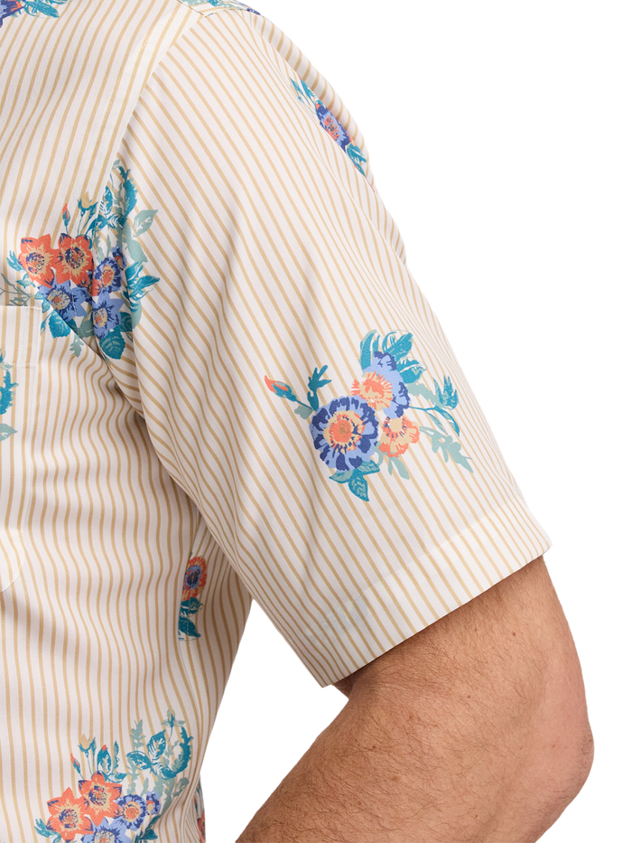 Alternate Image of Non-iron Cotton Floral Dress Shirt With Contrast Trim-3