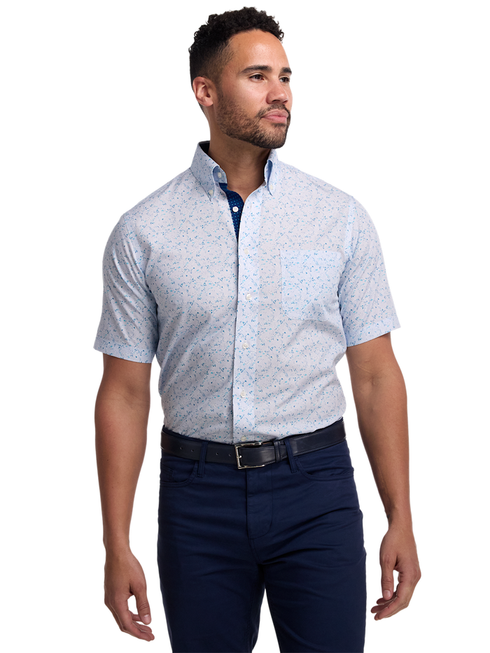 Alternate Image of Non-iron Cotton Floral Dress Shirt With Contrast Trim-1