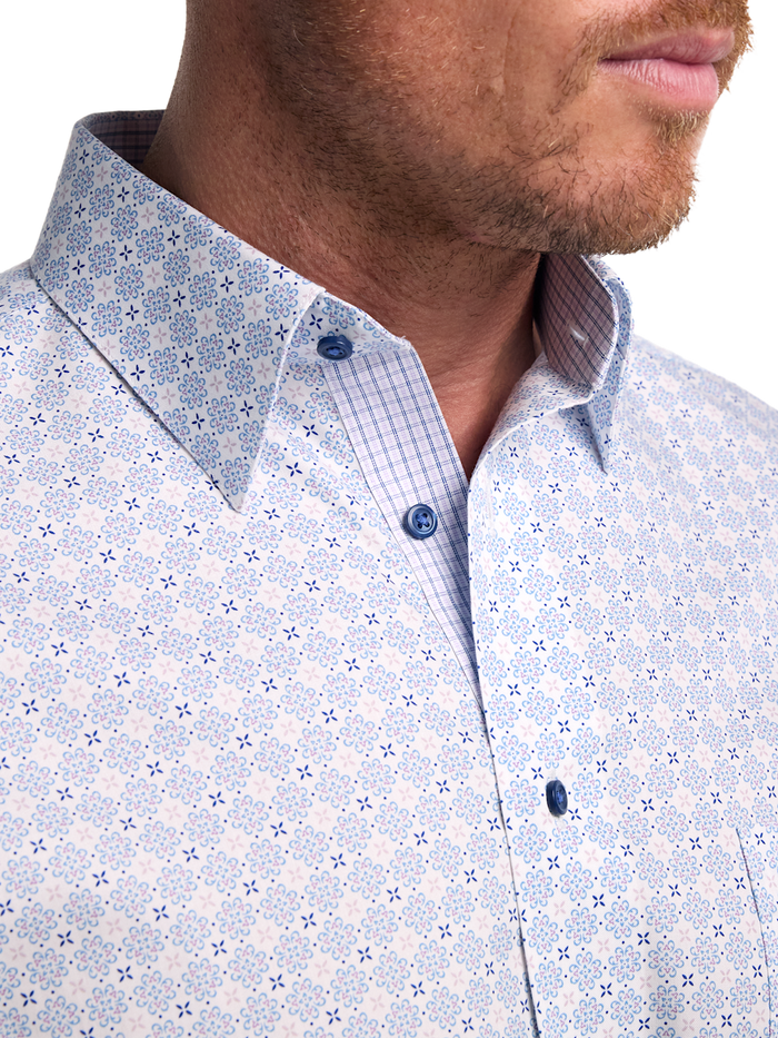 Alternate Image of Non-iron Cotton Geometric Dress Shirt With Contrast Trim-2