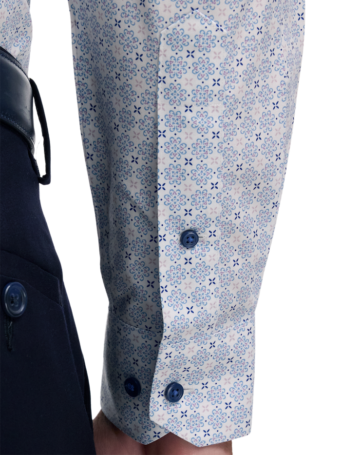 Alternate Image of Non-iron Cotton Geometric Dress Shirt With Contrast Trim-3
