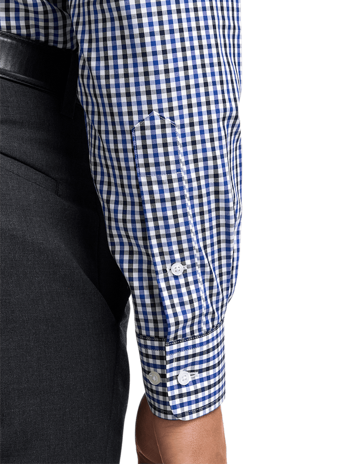 Alternate Image of Non-iron Cotton Gingham Dress Shirt With Contrast Trim-3