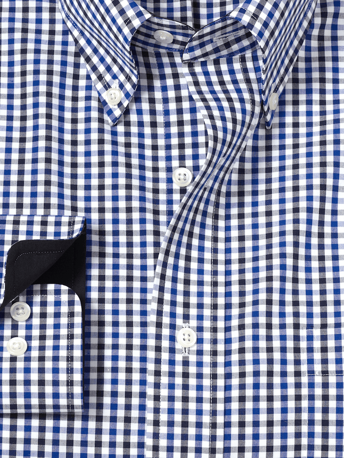 Alternate Image of Non-iron Cotton Gingham Dress Shirt With Contrast Trim-5