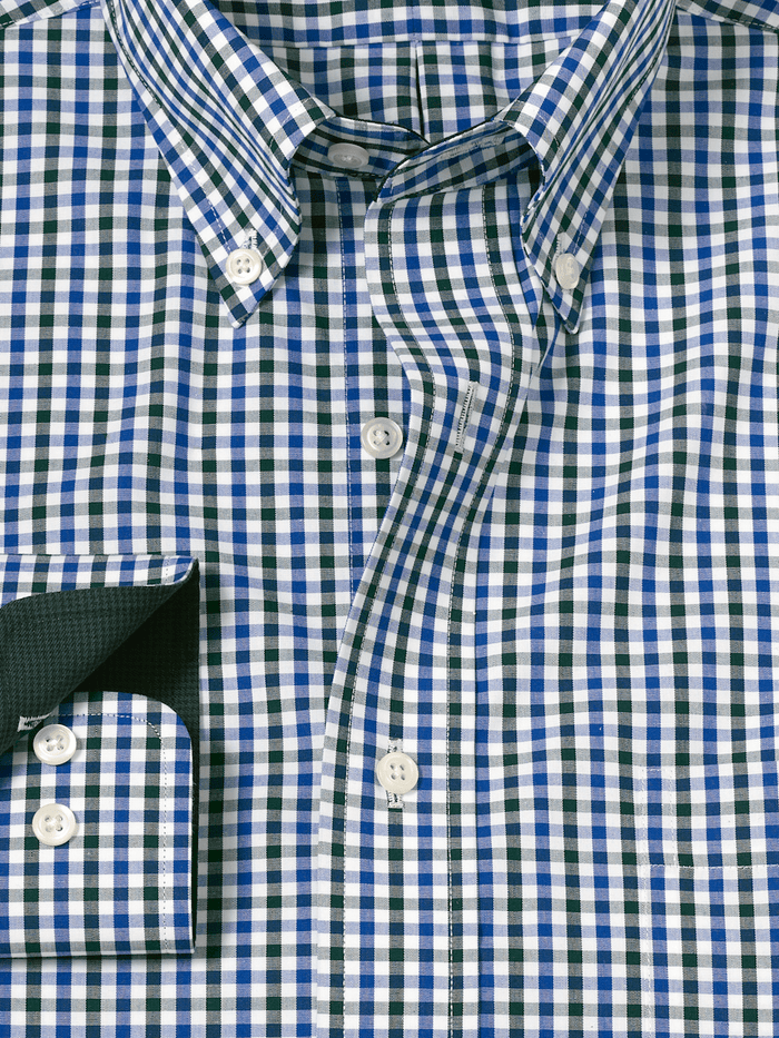 Alternate Image of Non-iron Cotton Gingham Dress Shirt With Contrast Trim-5