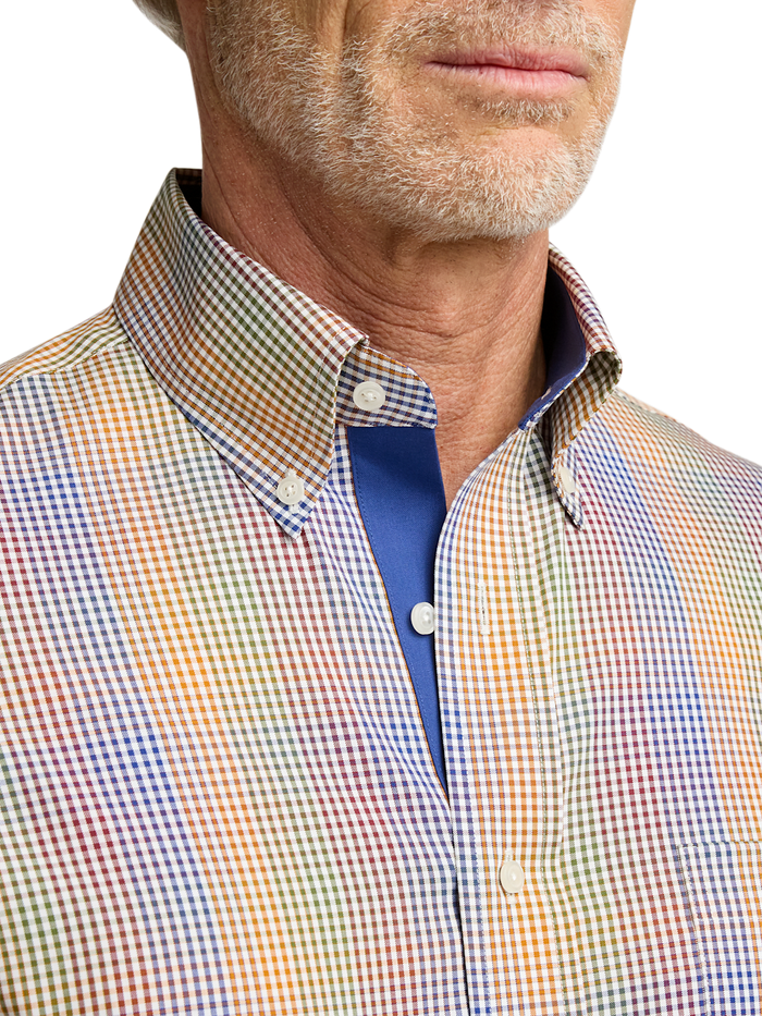 Alternate Image of Non-iron Cotton Gingham Dress Shirt With Contrast Trim-2