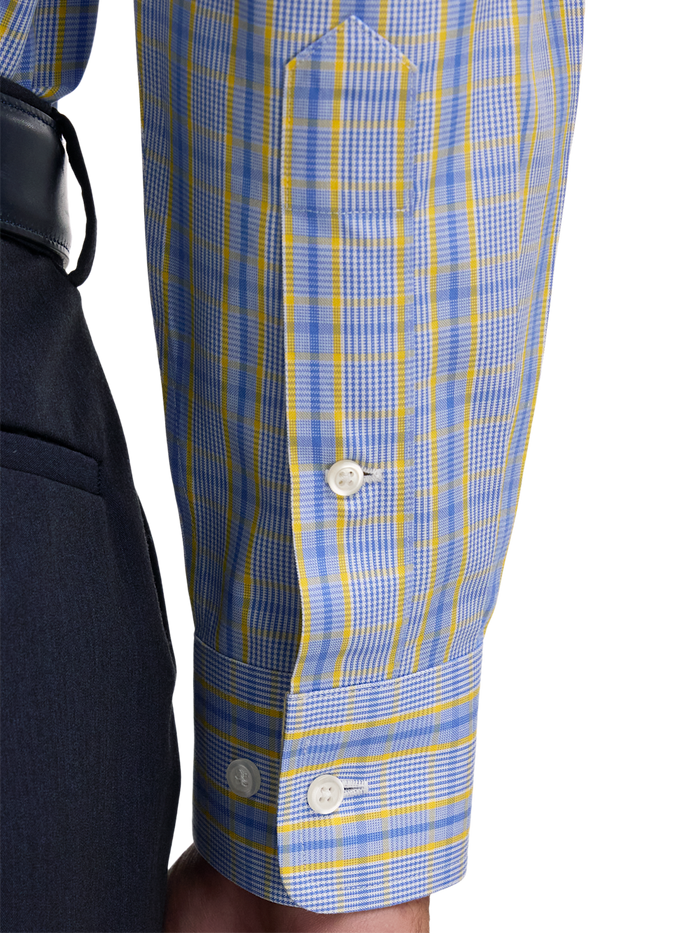 Alternate Image of Non-iron Cotton Glen Plaid Dress Shirt With Contrast Trim-3