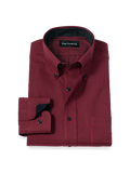 Product Image of Non-iron Cotton Houndstooth Dress Shirt With Contrast Trim-Black/Red