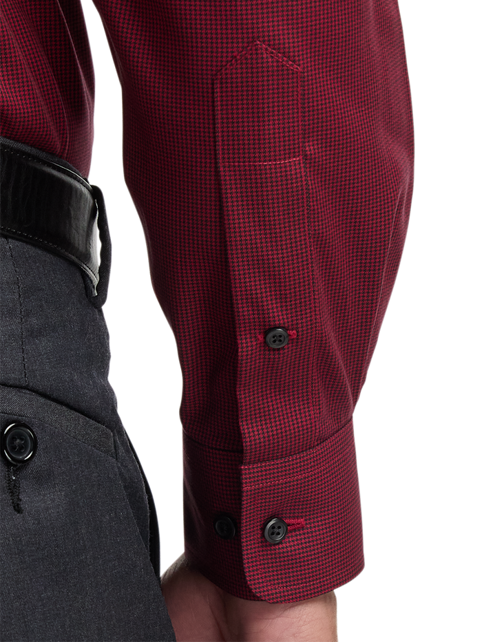 Alternate Image of Non-iron Cotton Houndstooth Dress Shirt With Contrast Trim-3