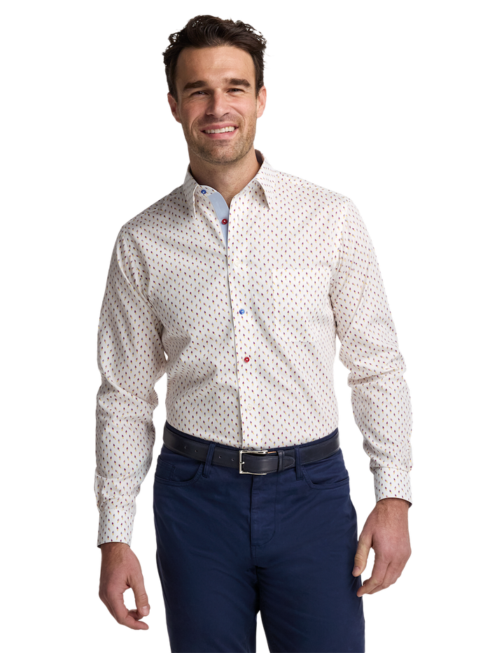 Alternate Image of Non-iron Cotton Ice Cream Cone Dress Shirt With Contrast Trim-1
