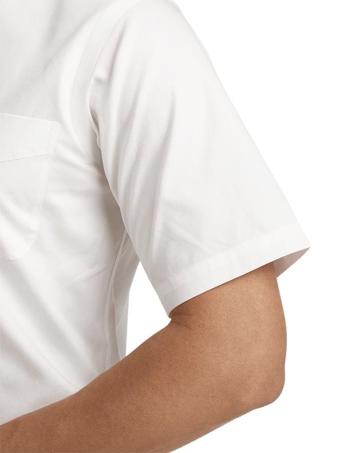 Alternate Image of Non-iron Cotton Pinpoint Solid Button Down Collar Short Sleeve Dress Shirt-3