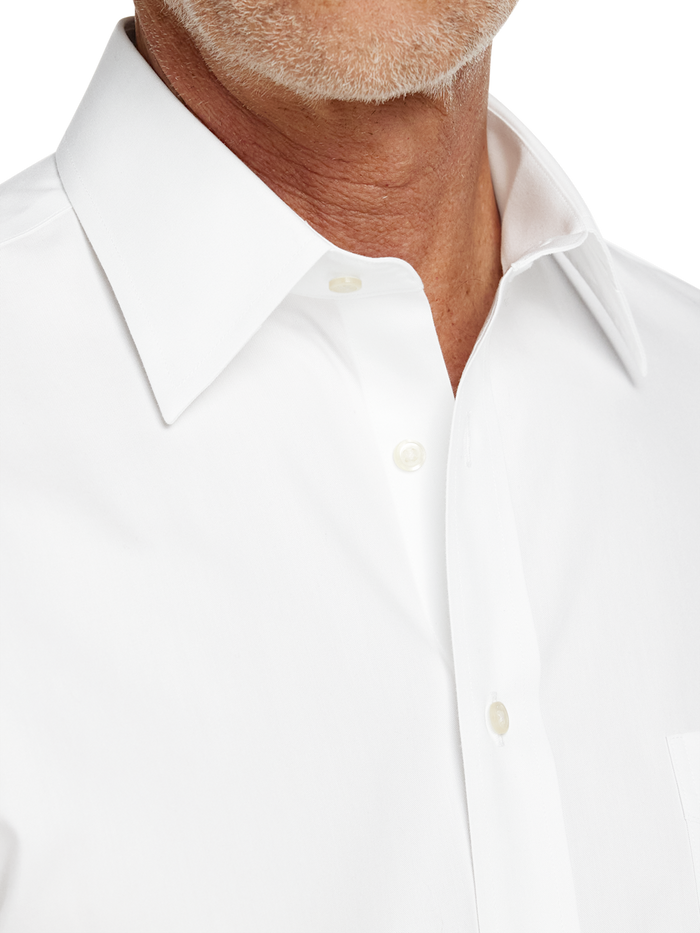 Alternate Image of Non-iron Cotton Pinpoint Solid Point Collar Short Sleeve Dress Shirt-2