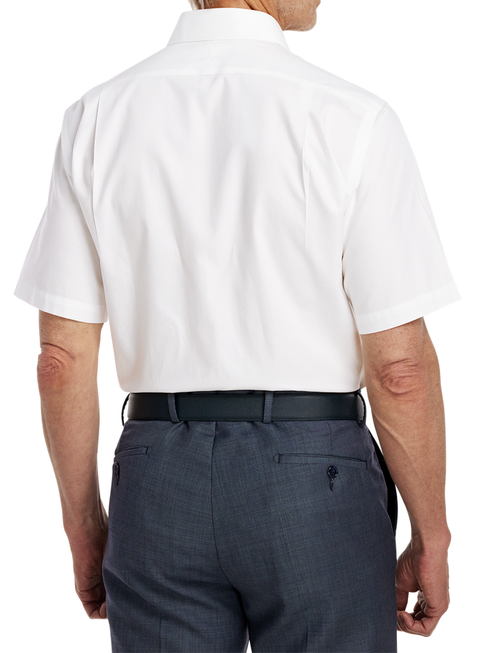 Alternate Image of Non-iron Cotton Pinpoint Solid Point Collar Short Sleeve Dress Shirt-4