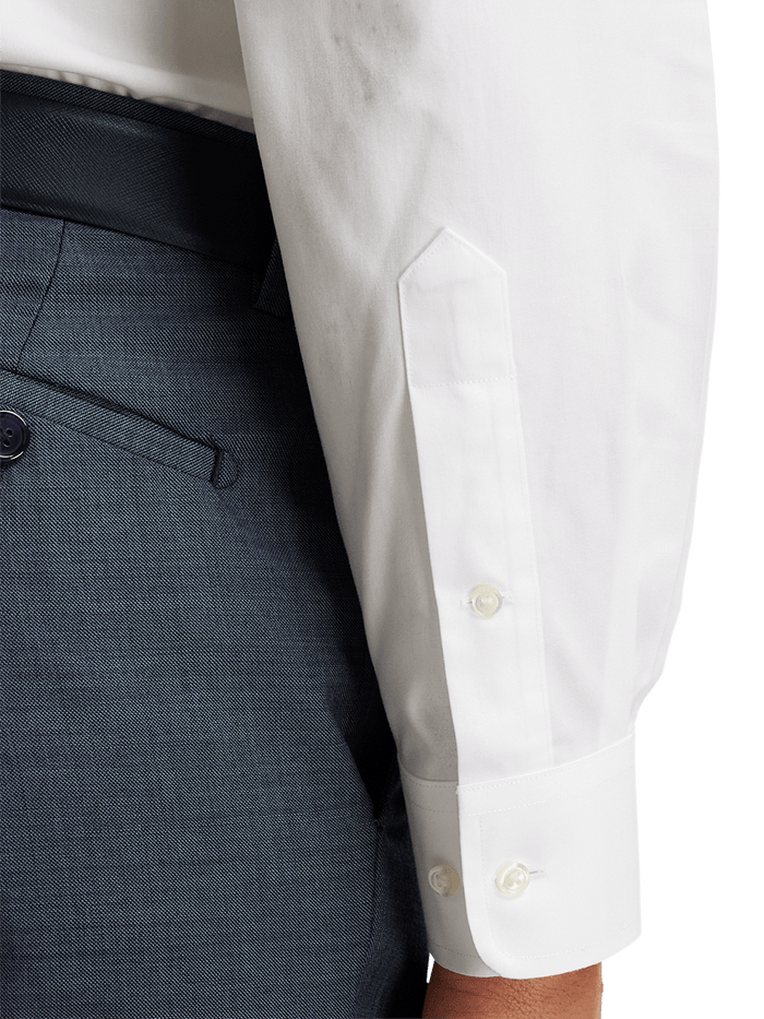 Alternate Image of Non-iron Cotton Pinpoint Solid Snap Tab Collar Dress Shirt-3